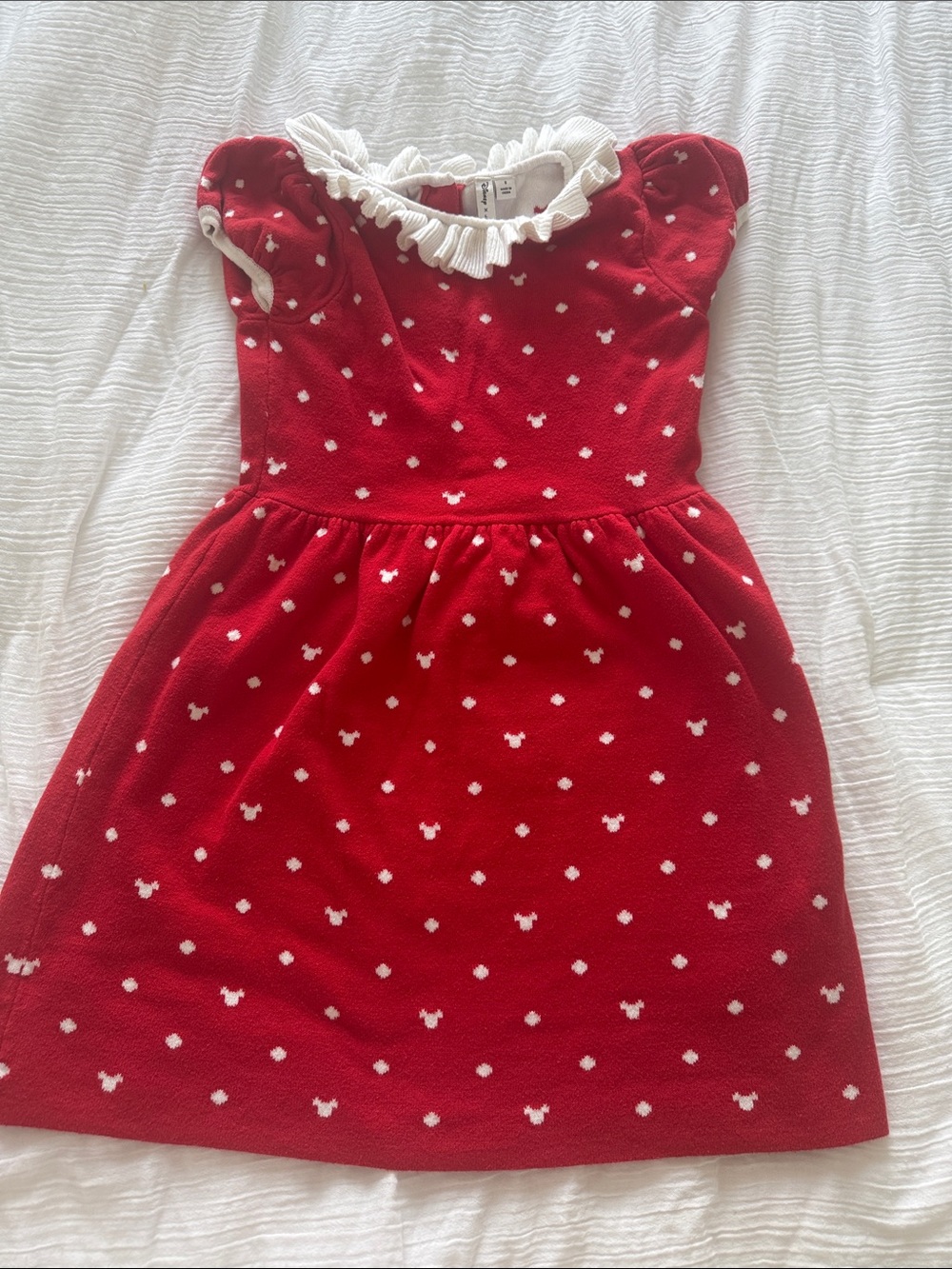 Janie & Jack Minnie Mouse Red Girls' Ruffle Collar Sweater Dress size 8